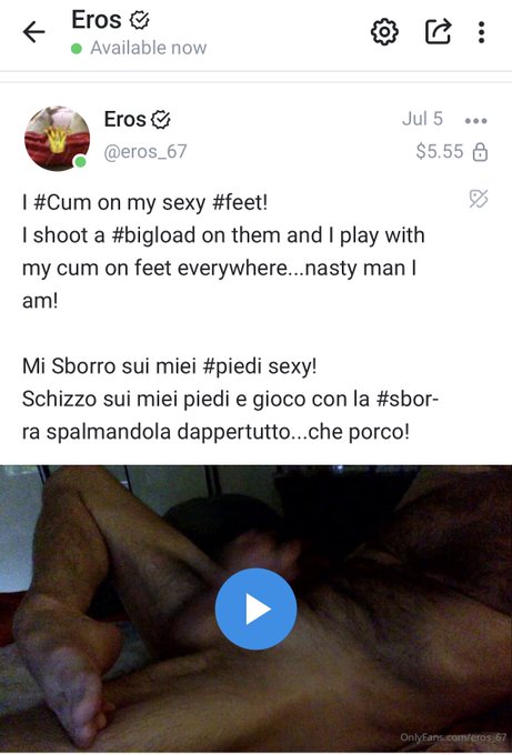 ?????I #cum on my sexy #feet on my NEW #video on #Onlyfans!
?????Sborro sui miei #piedi sexy nel mio