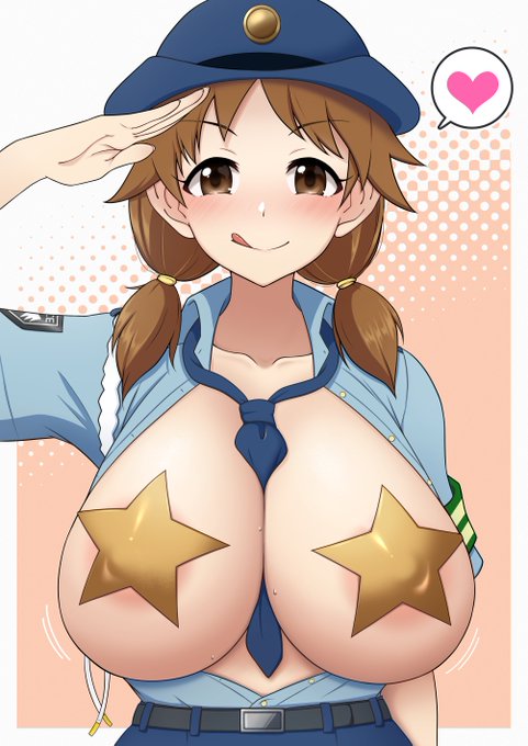 スケブでご依頼を頂いた「星型のニップルシールをつけた爆乳を晒しながら敬礼する片桐早苗」です!でっかいおっぱいは正義!ありがとうございました! 