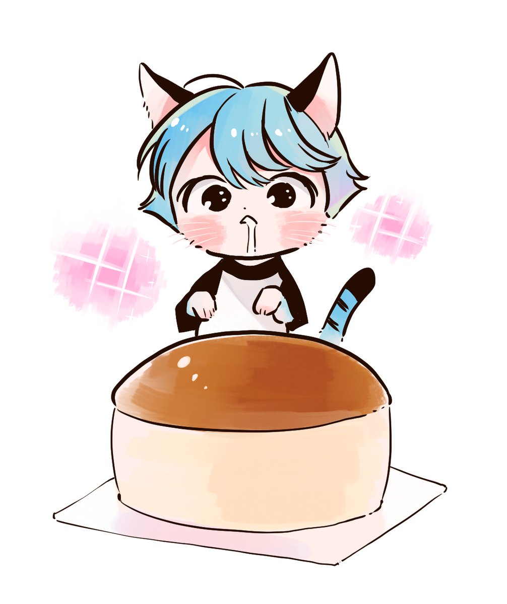 1boy animal ears tail male focus solo cat ears food  illustration images