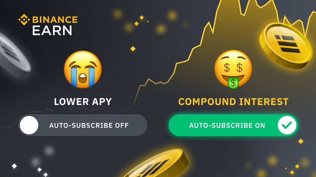 binance's tweet photo. Flip the switch to start compounding your interest and earn more crypto.

➡️ https://t.co/snziKoVbIq https://t.co/nDfAlHjqET
