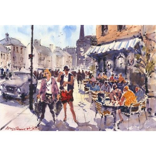 Bridekirkart's tweet photo. Front Street, Tynemouth by Alan Smith Page https://t.co/zdXYOfY7VX #Tynemouth #NorthTynside #painting Signed limited edition prints available. Buy now and get Free UK mainland delivery https://t.co/mgHIjGDbWD