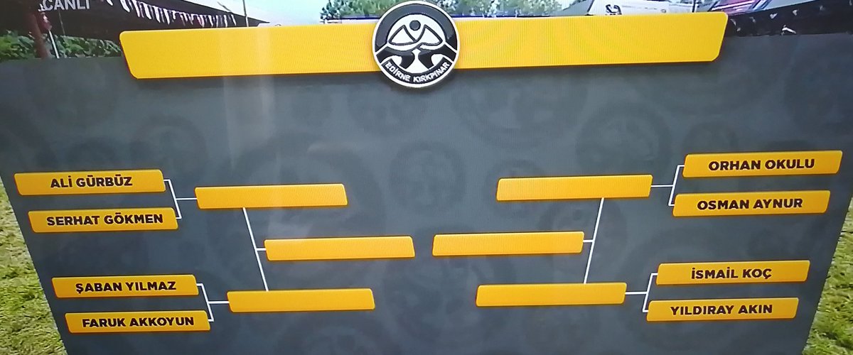 #kırkpınar Başpehlivan çeyrek final eşleşmeleri. #reklamarasıkırkpınar 🤬 #dmax