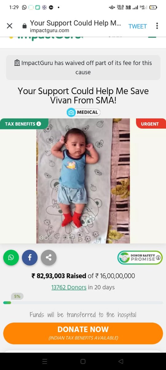 pnmakwana1's tweet photo. What Is SMA ? Spinal muscular atrophy  is a genetic condition that causes muscle weakness and atrophy. SMA can affect a child's ability to crawl, walk, sit up, and control head movements. Severe SMA can damage the muscles used for breathing and swallowing.
#HELP_VIVAN https://t.co/KqPRraVeNk