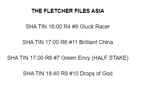 littlebirdietv's tweet photo. #TheFletcherFiles ππ°πΈπ¬
Huge weekend in Asia for Fletch. #Printing π΅
3 winners HK today - Gluck Racer $4.40+, Green Envy$7+, Drops Of God $1.90+
2 Singapore yesterday - Renzo$5.5+, Metal World $5.5+
Last 6 meetings for the season only $55.
https://t.co/MqfstUd6TA https://t.co/uUMpCe5HAs