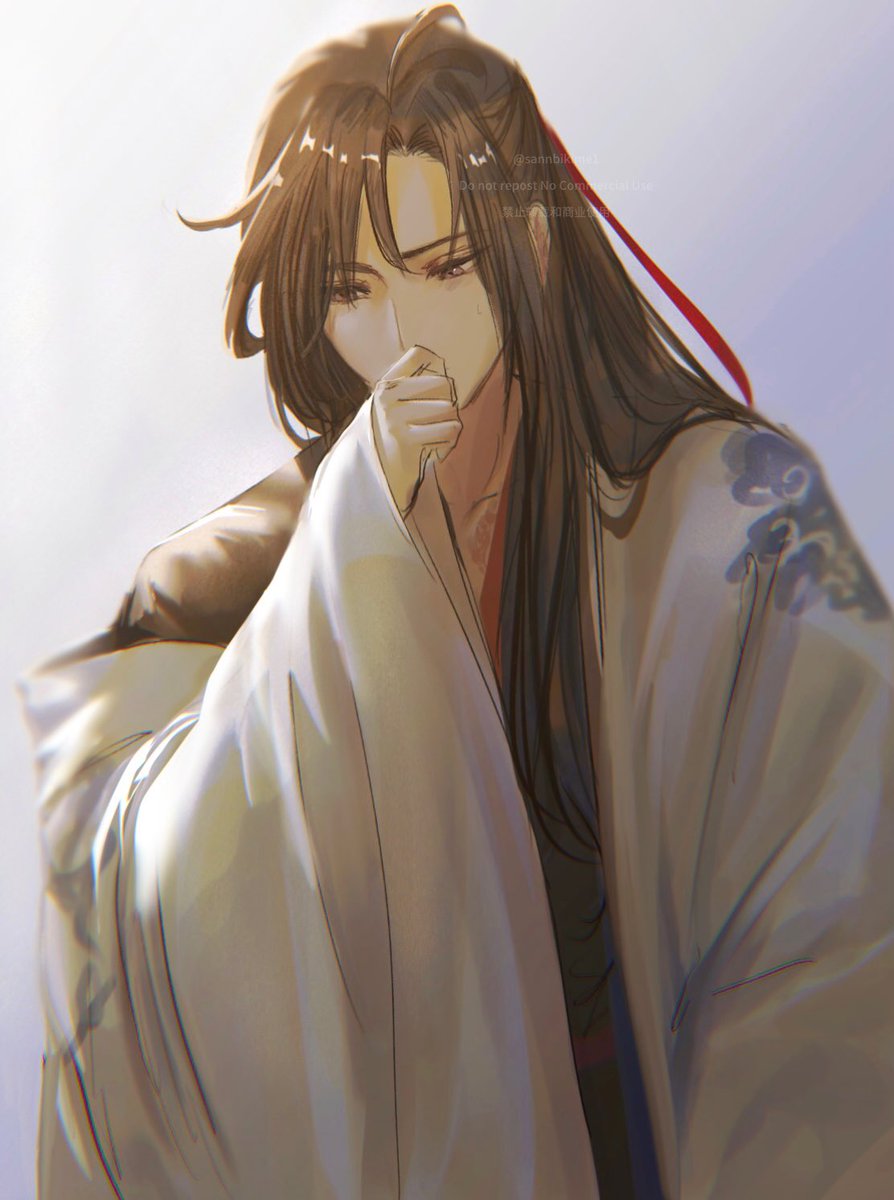 1boy male focus long hair solo hanfu chinese clothes wide sleeves  illustration images