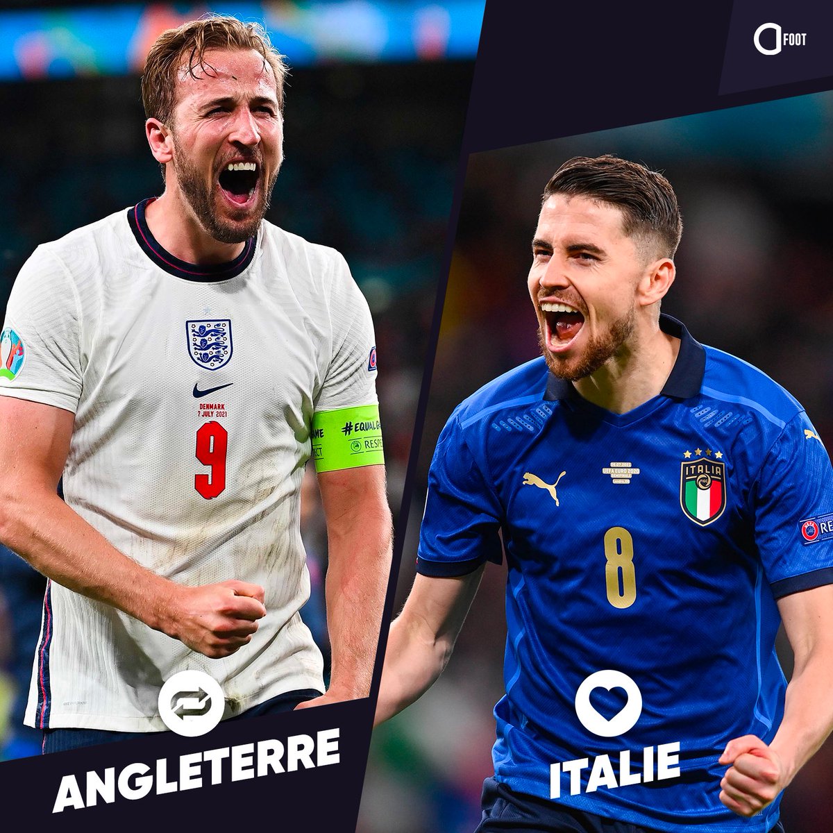 Qui allez-vous supporter ce soir ?

🔁 ANGLETERRE 🏴󠁧󠁢󠁥󠁮󠁧󠁿
ou
❤️ ITALIE 🇮🇹

#EURO2020