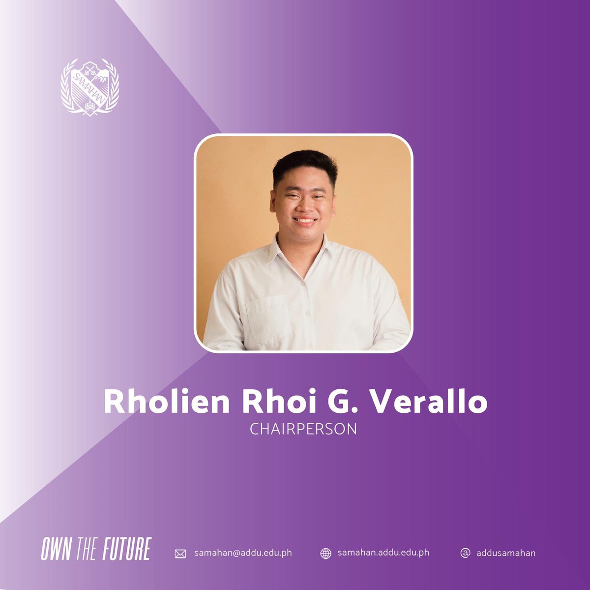 addusamahan's tweet photo. NON-VOTING MEMBERS | Meet the Members of the 1st Student Assembly! 

The SAMAHAN Vice-President serves as the Chairperson of the Student Assembly and greatly assisted by the Legislative Bureau.

#OneOVP🤝 https://t.co/rOY722Ehno