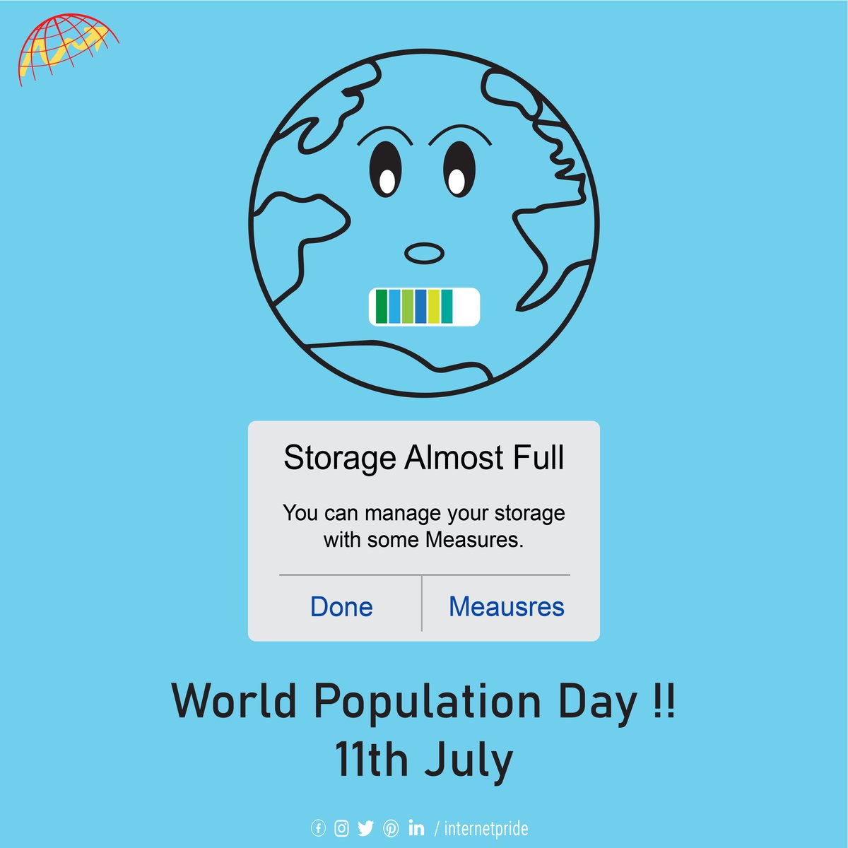 internetpride's tweet photo. Storage Almost Full ⚠️

On this #WorldPopulationDay we need to work on our population control and measure.

Do you have any tips to control #popluation then share with us.
Comment Below Your Idea's. https://t.co/P0DT6BqbMu
