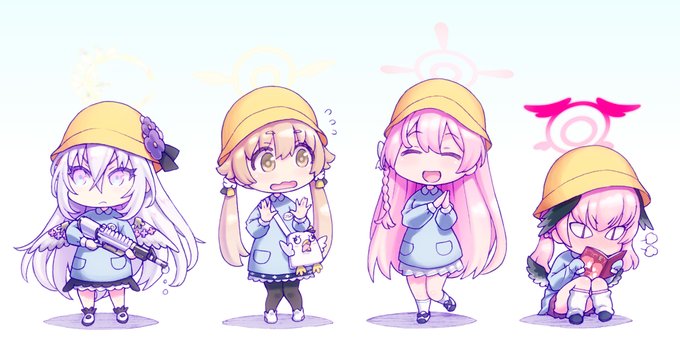 まえに楽描きしたのに色付けた『部のユニフォームにスモック起用』的な。アズサは「ふむ着心地は悪くない戦闘に特に支障はでないだろう」とか言いそう

#ブルアカ 