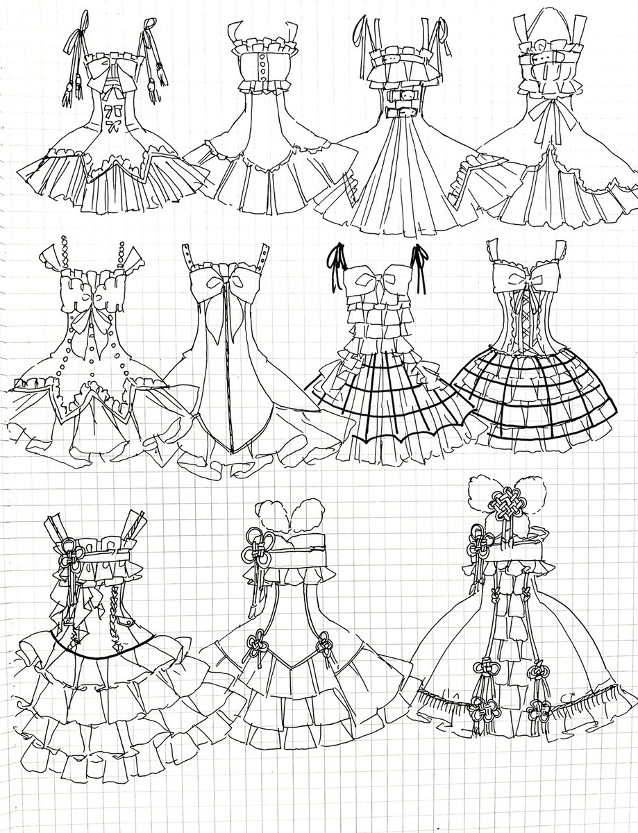 イラストの為のお洋服のアイデア 背中開きのブラウス達とビッグパフ袖のブラウス 中山 初夏 お洋服とお絵描きの漫画