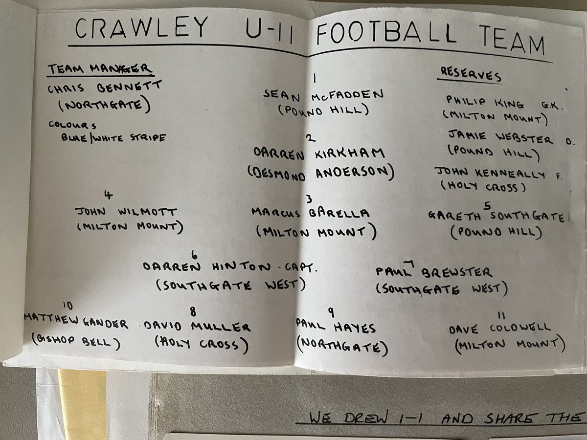 Found a few things in an old scrapbook this morning from a few years ago when I shared a pitch with a chap that is manager of a team that have a big game tomorrow.  Good luck fella - bring it home #GarethSouthgate #ItsComingHome