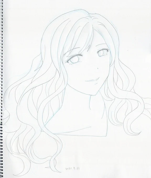 今日の練習絵を晒します。色塗りでどれだけ顔の印象が変わるか試してみたけど結構化けるもんですね。目と口が魅力的になりました絵でこれだから本物だと絶対騙されるな#イラスト練習 #絵練習 