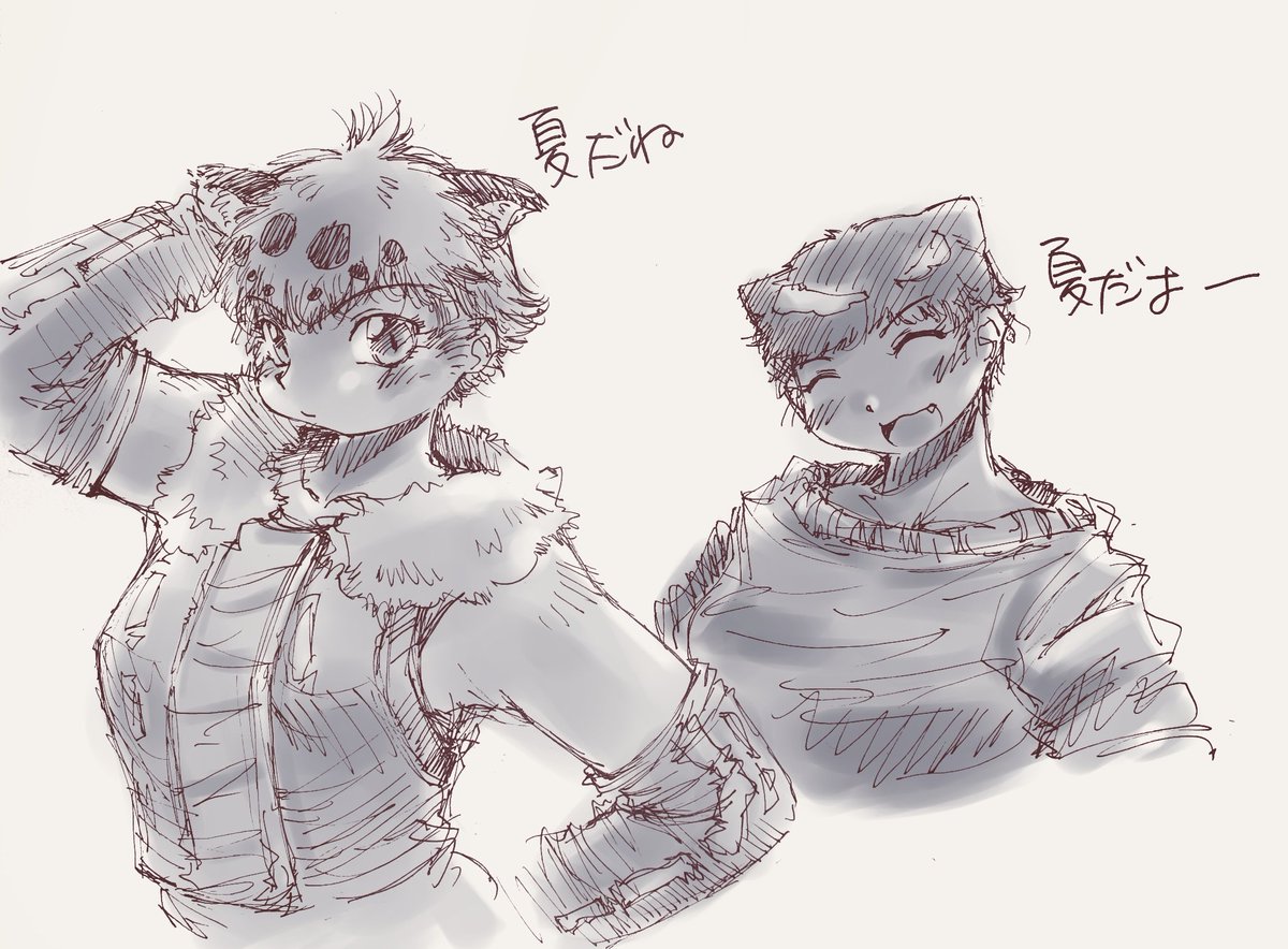 けものフレンズ 今年もこの季節がやって参りましたね ジャガウソも髪をバッサリ切りました ベリシ 突撃なめじろうのイラスト
