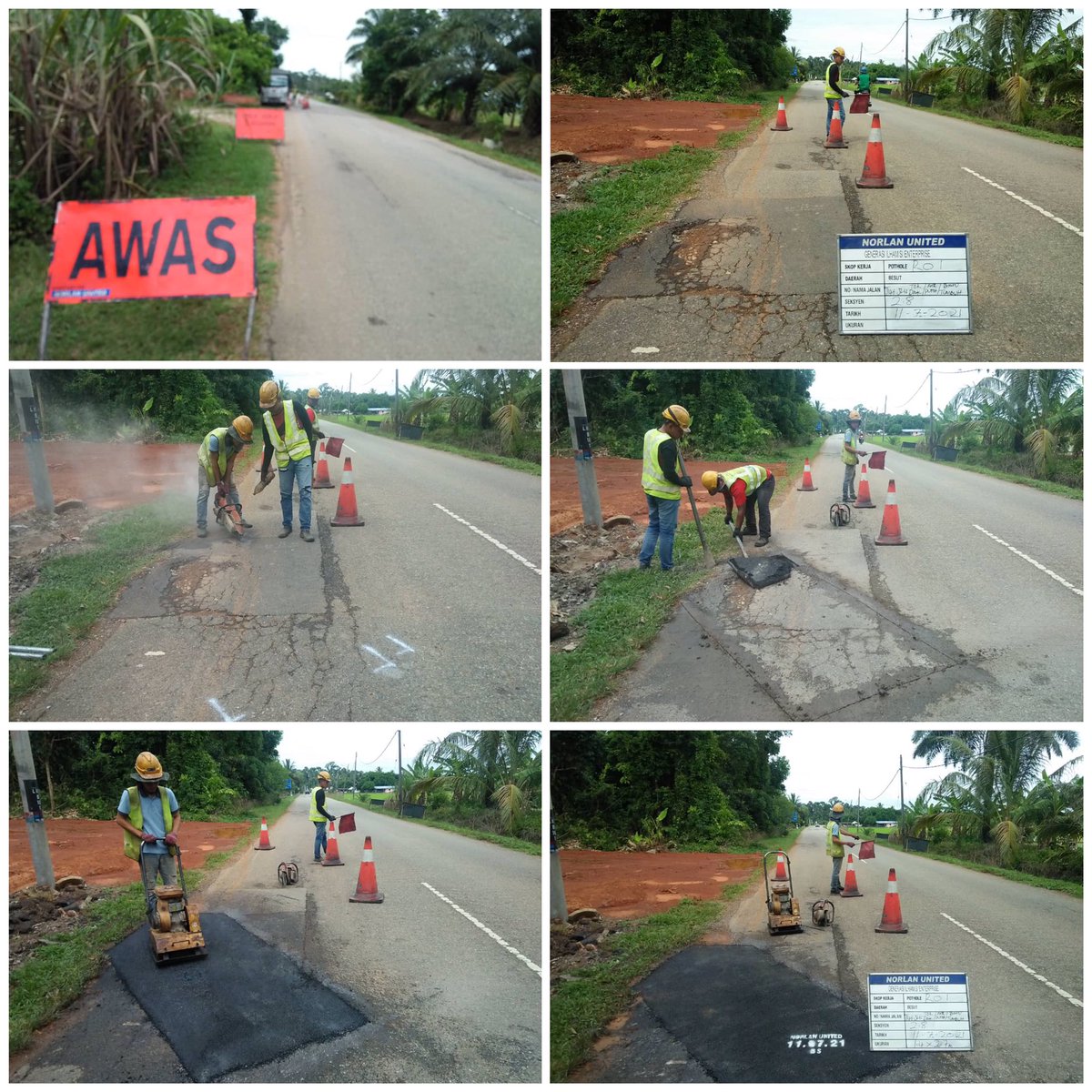 AHTNU_Area3's tweet image. Info 11/07/2021

T146 Jalan Tok Dat / Air Putih / Batu Tumbuh

Team R01  #Besut menjalankan kerja - kerja menampal lubang di atas jalan
di bawah skop R01 Patching Pothole

Tiada lagi jalan berlubang merbahaya

#TSRM
#AHTNorlanUnited
@JKRTerengganu
@Jkr_Besut_Jalan