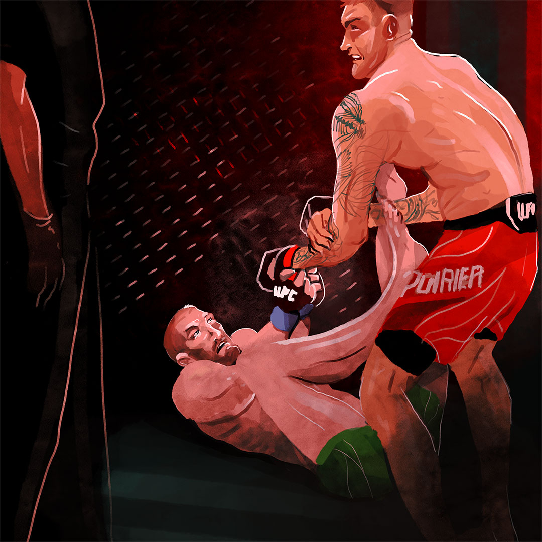 at #UFC264 <a href="/TheNotoriousMMA/">Conor McGregor</a> uses a "Veteran Move" against <a href="/DustinPoirier/">The Diamond</a> before remaining undefeated Sean O'Malley style #ConorMcGregor #DustinPoirier #McGregorPoirier3