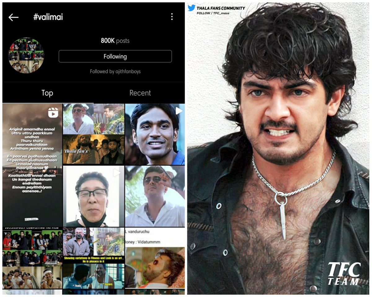 TFC_mass's tweet photo. ALL TIME RECORD 😎 

First INDIAN Movie To Cross 800K Posts On @instagram Before First Official Update From Movie Team ! 

Now The Wait Is Over 😎💥 THALA Is Coming 🔥 #Ajithkumar 

#ValimaiMotionPoster | #Valimai https://t.co/EUWAJBxZs4
