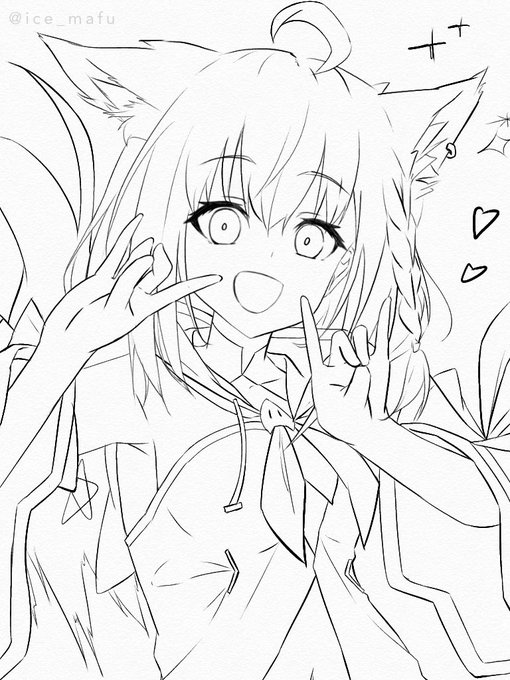 フブちゃんの線画あまりにも可愛い 
