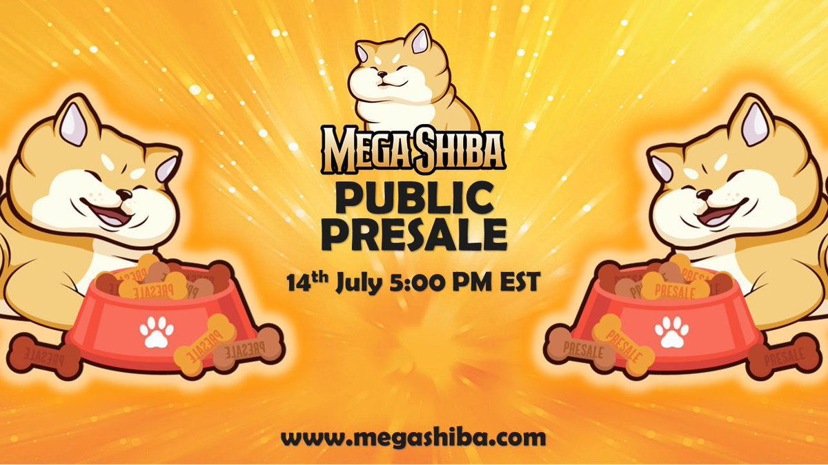 Ralvero's tweet photo. 3 days left for the presale of @MegaShiba1 🚀

✔️ Get automatically paid in #BNB every hour
✔️Presale: July 14th, 5:00 PM EST
✔️SC: 300 BNB
✔️HC: 600 BNB

Will sell out fast💸
More info: https://t.co/ymBs5zwwHU

Join their official TG group: https://t.co/ryQPTVih6U

#DYOR https://t.co/9aHdoaYCpA
