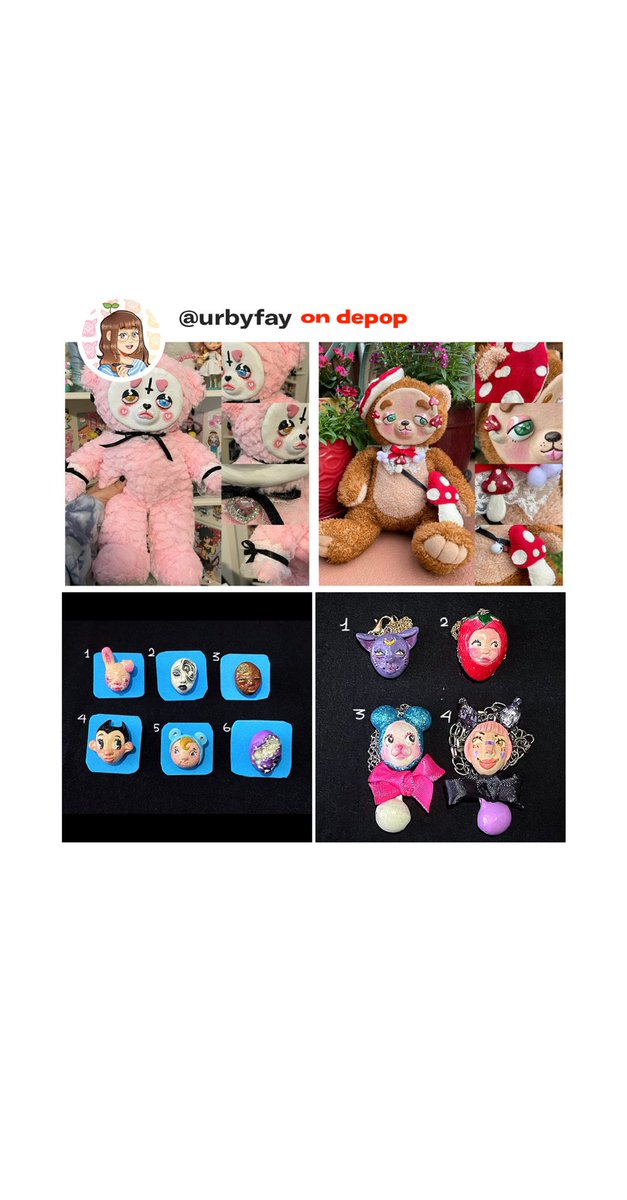 urbyfay's tweet photo. made a depop shop! 
go check it out if you’re interested :^) 

#depop #ooak #doll #plush #clayfacedoll #clayfaceplush #custom #handmade #ooakdoll #ooakplush #ooakjewelry #alt #alternative #mushroom #cottagecore #smallbusiness #smallbuisnessowner

https://t.co/uKjX2CXwQs https://t.co/GKWcokwv4b