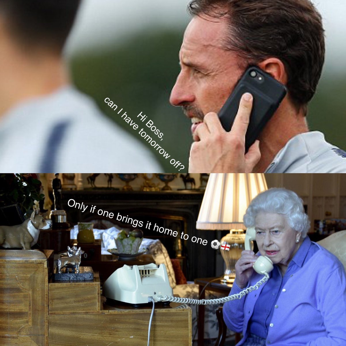 😂😂⚽️⚽️🏴󠁧󠁢󠁥󠁮󠁧󠁿🏴󠁧󠁢󠁥󠁮󠁧󠁿 #theboss #thequeen #hrh #GarethSouthgate #ItsComingHome #Euro2020Final
