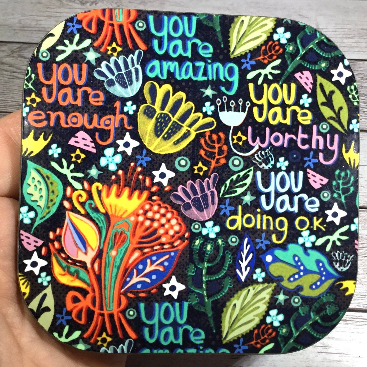 buck_lj's tweet photo. You Are Amazing Coaster, Motivational Quote Coaster, Positive Affirmation Coasters, Thinking Of You, Housewarming Gift, Inspirational Gifts. https://t.co/MVEClYKeyx #Slumbermonkey #Etsy #DrinksCoasters https://t.co/xnPm6GvxX8