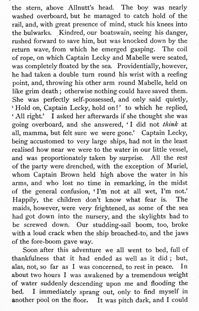 AnnieBrassey's tweet photo. Sunbeam, Bay of Biscay c.11-12.7.1876. Losing children overboard is one of the hazards of this type of voyage. "I asked her afterwards if she thought she was going overboard &amp; she answered, 'I did not think at all, mamma, but felt sure we were gone.'" #Brassey children are tough. https://t.co/uN5aNTUJsP