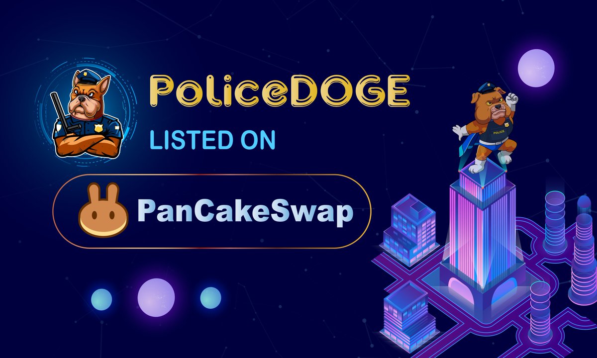 police_doge's tweet photo. #PoliceDOGE - Listed on PancakeSwap v2

✅Buy on PoliceDOGE Swap: https://t.co/azep0SId7c
✅Buy on PancakeSwap: https://t.co/nRISG8oBg7

🎯Buy Fee: 5%
🎯Sell Fee: 11%

🔵Chart: https://t.co/XAxyKQh8Sl
🔵PoliceDOGE Contract: 0x4186829914D1B7B130b5153F4AaBd21142E8E658 https://t.co/w5g80Zjt5L