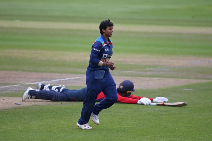 Deepti Sharma was announced Player of the Match for taking 1 Wicket, affecting 2 Run-Outs and scoring 24 Runs. PC: ESPN Cricinfo