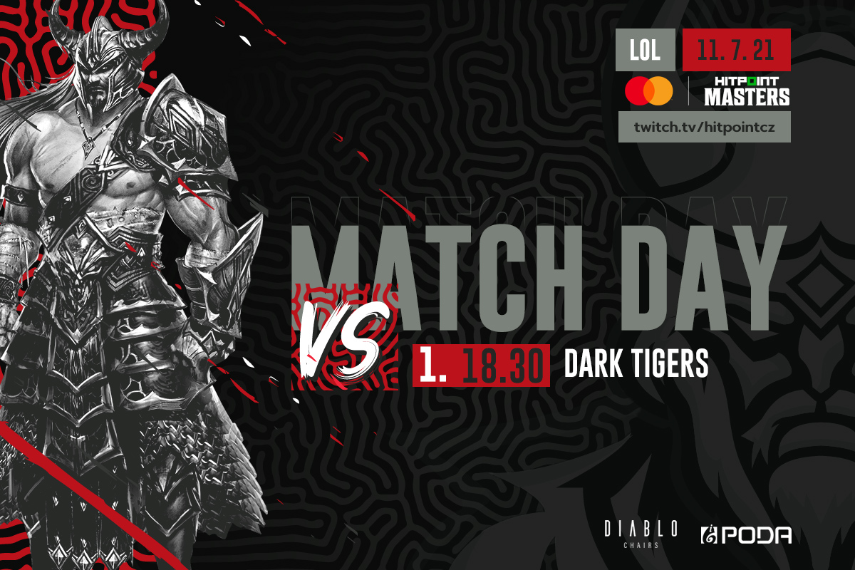 🇨🇿🇸🇰 MASTERCARD HITPOINT MASTERS
⏰⚔️18.30CEST vs. <a href="/darktigersgg/">Dark Tigers</a> 
 
📺 twitch.tv/hitpointcz

❤ Powered by <a href="/diablo_chairs/">Diablo Chairs</a> + PODA VÁS BAVÍ

#VIKHYPE