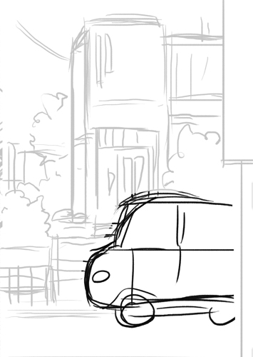 ←ぼくが描いたくるま
わんちょさんが描き直してくれたくるま→ 