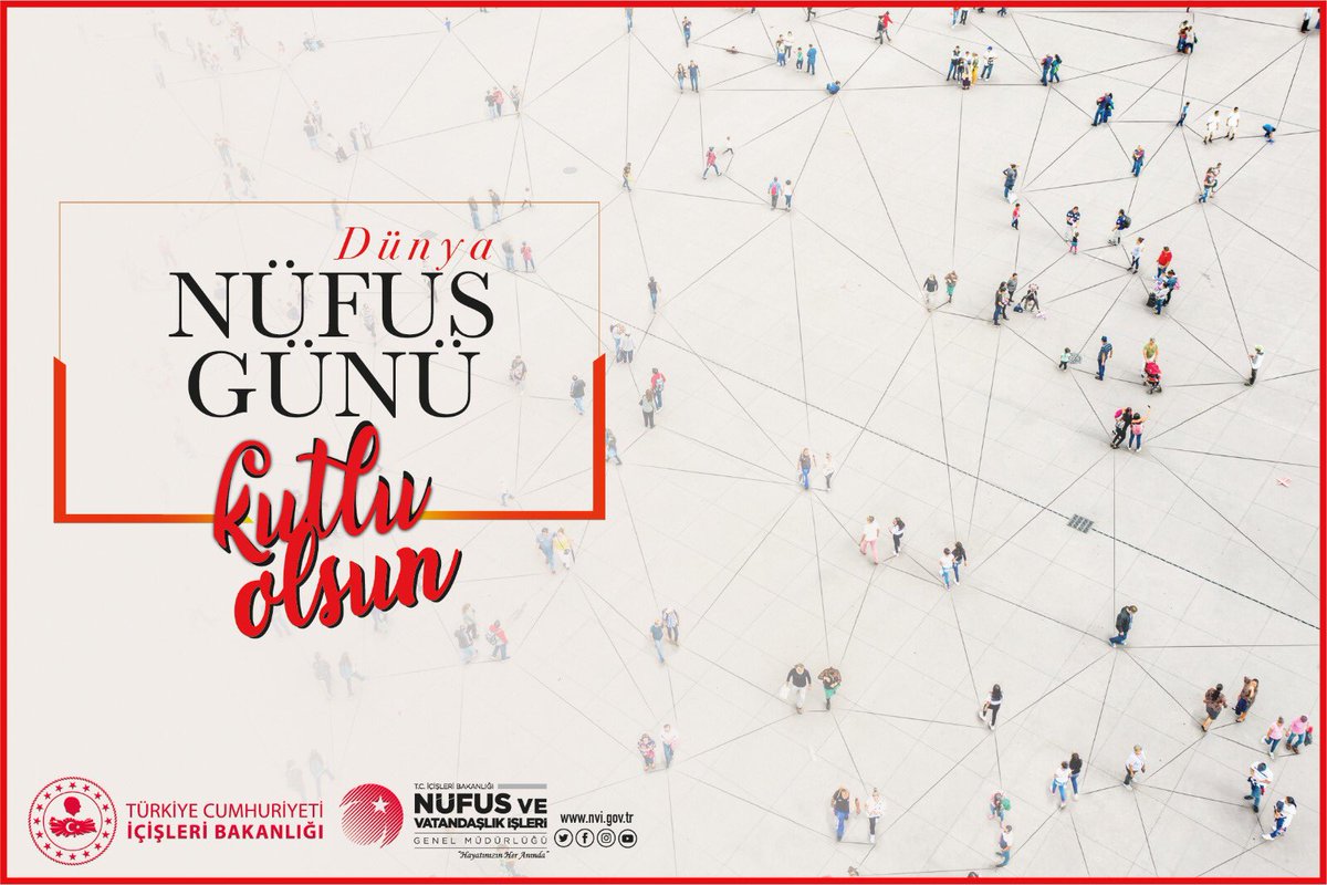 Temel prensibi vatandaş memnuniyeti olan, çalışmalarını büyük bir özveriyle sürdüren tüm Nüfus ve Vatandaşlık İşleri ailesinin #11TemmuzDünyaNüfusGünü'nü kutluyoruz.