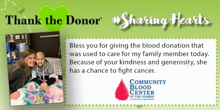 OzarksBlood's tweet photo. This is why we do what we do. We love seeing these #ThankTheDonor messages come in. Thank you to our generous donors, who help make this possible.
Find out where you can donate by visiting https://t.co/hE7ARodA4o
#LocalDonorsLocalPatients https://t.co/7oP9MKixzP