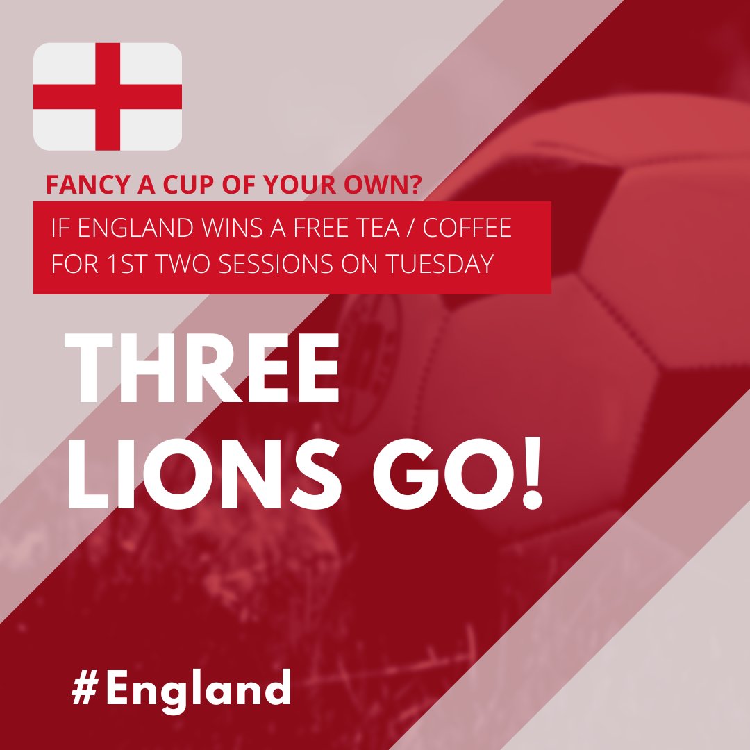 Fancy a cup of your own? If ENGLAND WINS a FREE tea/coffee for all adults for 1st two sessions on Tuesday! Nearly the big MOMENT! Can football possibly come home? #Euro2020Final #ENG #EnglandvsItaly #football #familyfun <a href="/BelfryShopping/">Belfry Shopping Centre</a>