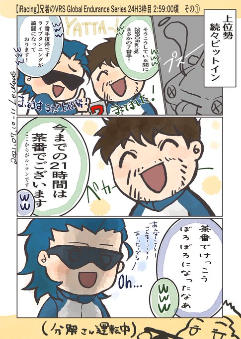 LeMans24H 完走・P6おめでとうございます!
そして長時間お疲れさまでした!
雑談まで楽しかったです😂

 #2BRORacingLeMans24H
 #2BROracing 