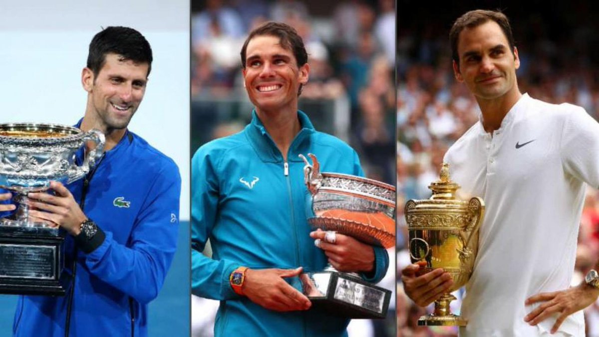 fernandopalomo's tweet photo. De los últimos 68 Grand Slams del tenis, tres jugadores ganaron 60 de ellos. El 88% de los títulos han sido para estos únicos e irrepetibles. https://t.co/rl9WSeyffO