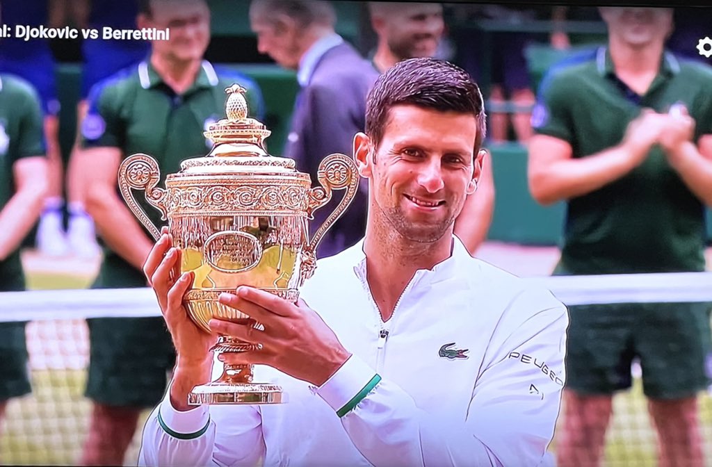 sonalgoelias's tweet photo. Truly legendary 🙌🏻

@DjokerNole is the #Wimbledon  champion for 
the sixth time 👏🏻🥇
He won his 20th Grand slam Men’s Single Title !

Many Congratulations 🎉
#NovakDjokovic 
@Wimbledon https://t.co/iBzquo7otQ
