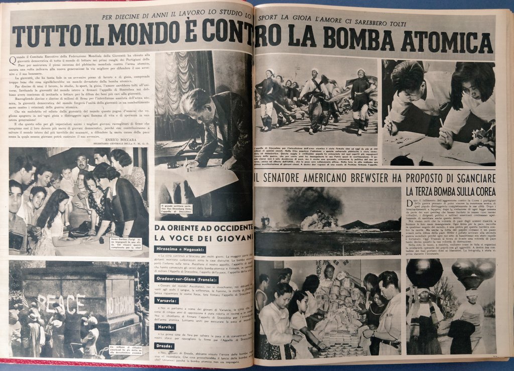 FR2007venezia's tweet photo. #100anniPCI #storia #1950 #Pattuglia #settimanale della gioventù democratica contro la bomba atomica #raccoltadifirme. @striscia_rossa @ytali_ @RaiStoria @civcatt @FondaDem @anna_foglietta @RollingStoneita @JacobinItalia @wireditalia https://t.co/EvIztC7vOp