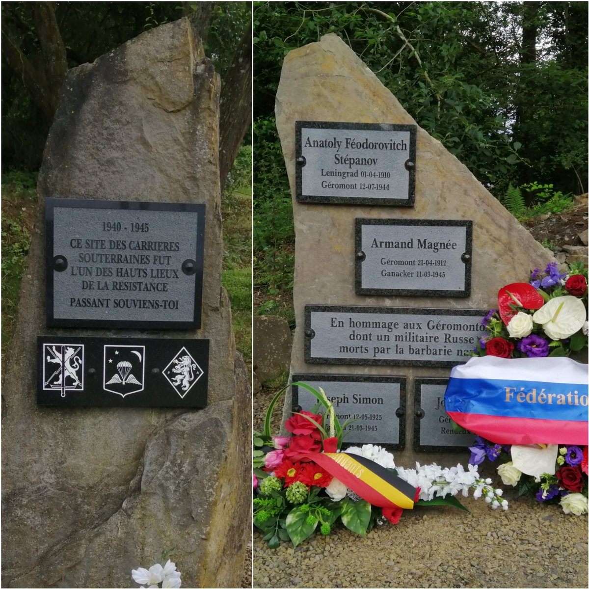 AdrianThomas90's tweet photo. 🔥 Le maquis d’Ourthe-Amblève vit toujours dans les mémoires, et avec lui mon arrière-grand-père Oscar Thomas.
J’étais présent hier à l’inauguration de la nouvelle stèle du souvenir de la rafle de Géromont en 1944. C’est un haut lieu de la Résistance, pourtant presque oublié. https://t.co/NlbDAAlPWu