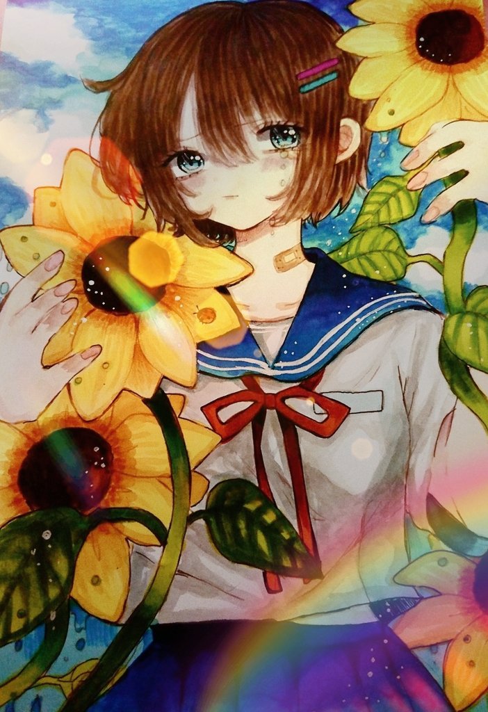 お絵描き好きさんと繋がりたい 水彩 コピック 初夏の創作クラスターフォ ももうさぎ 水彩とコピック のイラスト