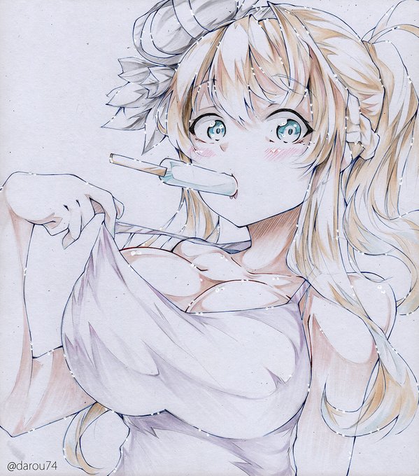 部屋着くつろぎウォースパイトさん。
あ、アドミラル～おかえり～アイスもらったわよ～ 