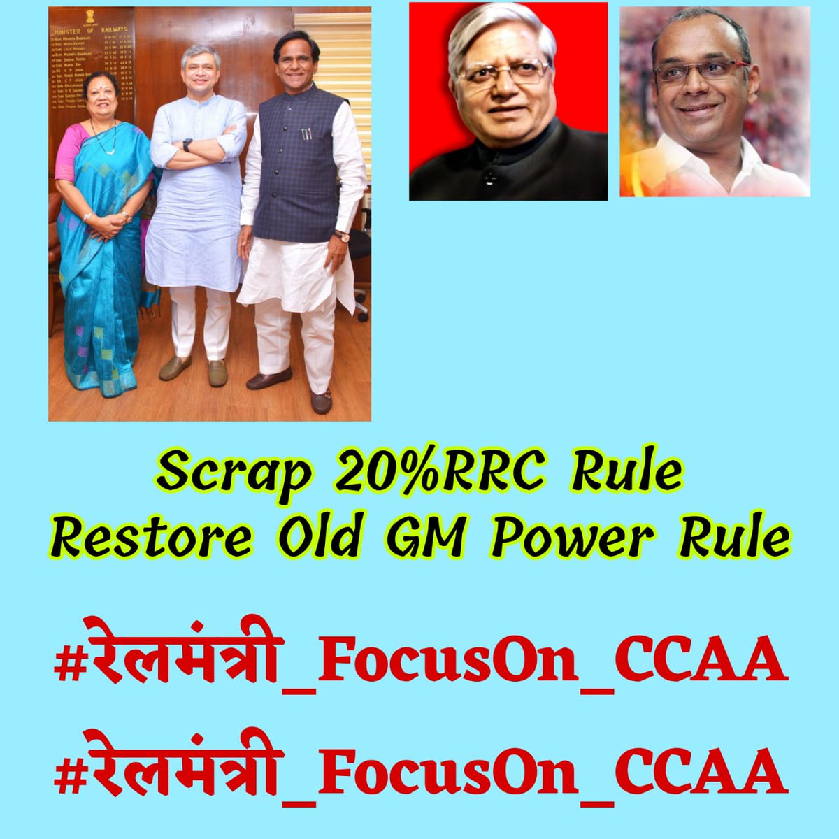 AIRAAAOFFICIAL's tweet photo. We won't stop fighting for our Rights
   We wont stop raising voice
          We won't give up

We are, Railway CCAA
#रेलमंत्री_FocusOn_CCAA
@AshwiniVaishnaw @RailMinIndia https://t.co/tsLoTjHVN5