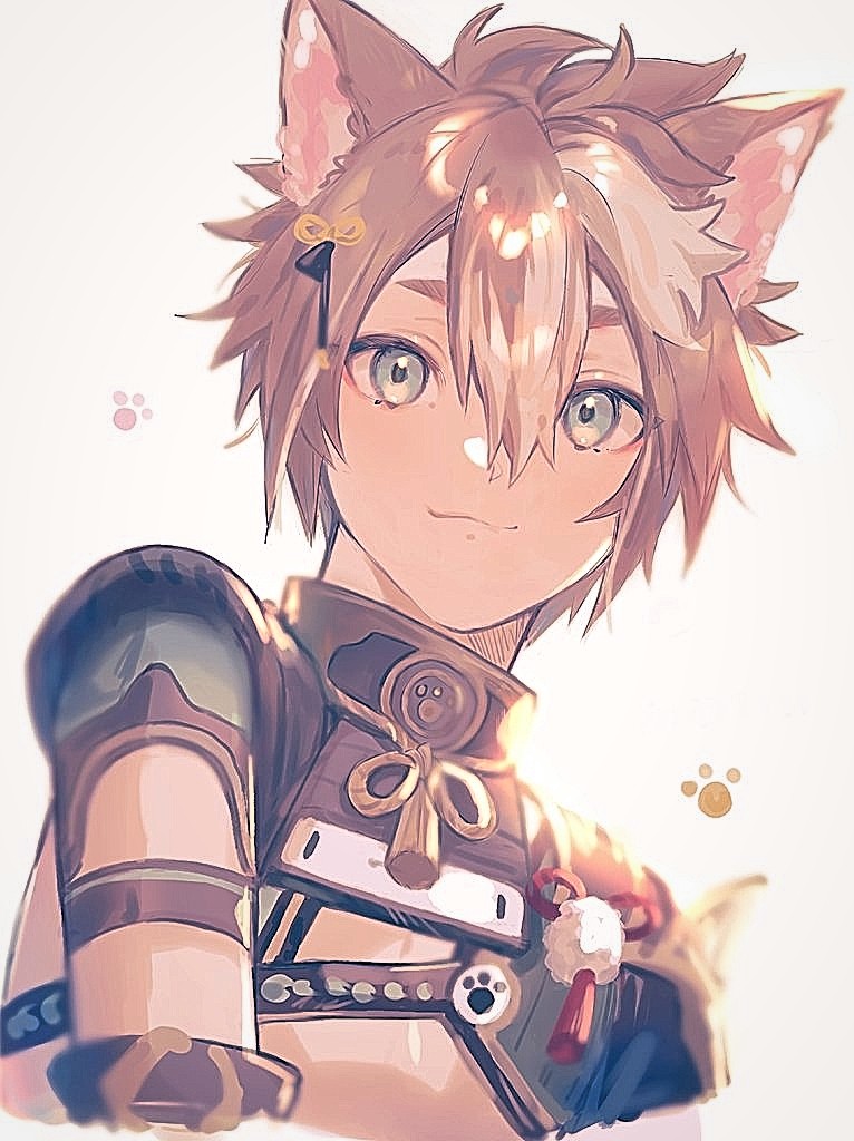 gorou (genshin impact) 1boy paw print animal ears male focus solo hair between eyes brown hair  illustration images