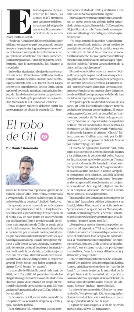 DMatamala's tweet photo. La columna de hoy:
El robo de Gil https://t.co/0oi4JSfkDp