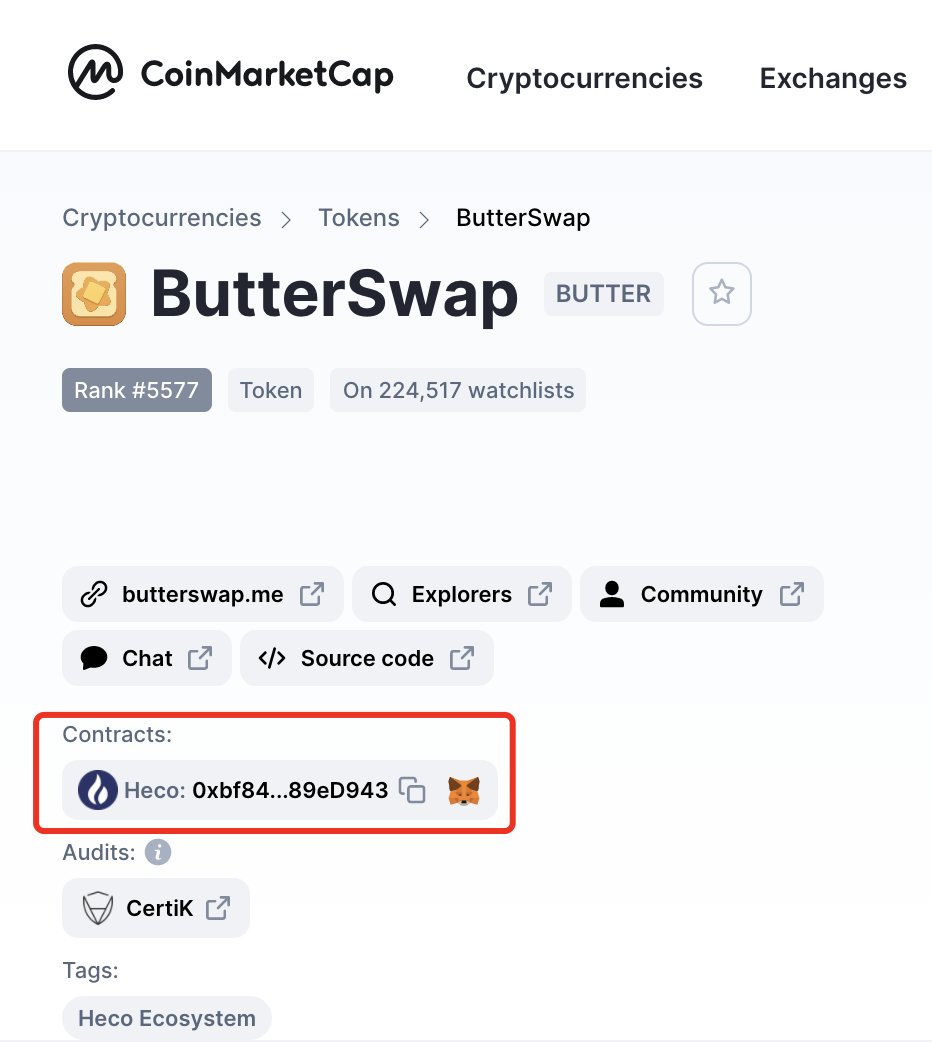 ButterSwap's tweet photo. Our contract address has been updated. Thanks @CoinMarketCap Don't use the old BUTTER contract address any more, the new contract address is 0xbf84214ea409A369774321727595F218889eD943 https://t.co/pQ2HLYi8Ut