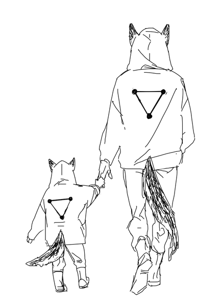 犬パーカー親子 
