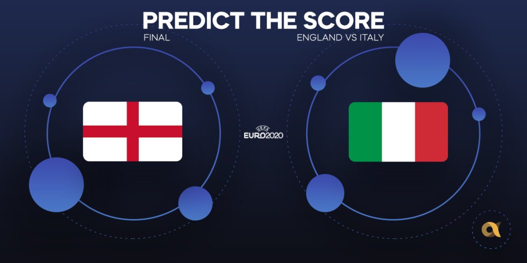 The last round has arrived, and tonight two nations will face off, with one of them having the chance to emerge victorious and win the 2020 Euro tournament 🎖️

Predict the correct score between England and Italy for a chance to win AlphaCopEU memberships.

Good Luck 💛