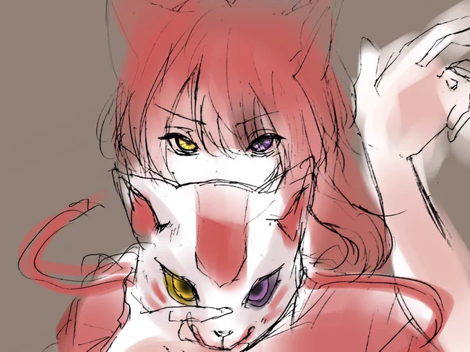 暑くてお絵描き集中できない
文字起こし描いてたはずなのに楽描きになり、違うイラストのラフを描き始める

…持ち帰りの仕事も手につかないなぁあ 