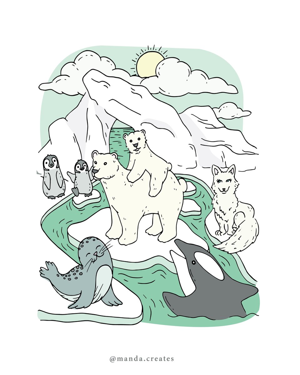 manda_creates's tweet photo. The last prompt from the #itsabeautifulworld2021 art challenge! I’m a little late on this, but I had to finish! ✍🏽 The last prompt is #FrostyTundra ❄️ I really had fun participating in this! Not my usual content, and I’m all for it! These designs will be available on https://t.co/9Wd91pML19