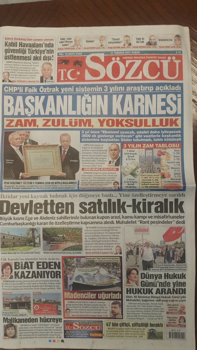 Çalıntı Faik Öztrak'ın kullandığı bu slogan.
Ben şahidim.
1970'lerde meydanlarda "Zam, zulüm, işkence; işte CHP" diye bağırırdı insanlar!
Oradan alınmış.