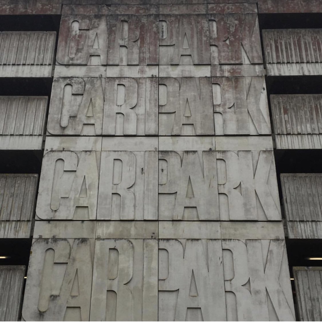 Wonderful typography on concrete at the multi-storey car park Truro, Cornwall. #ConcreteArtWeekend <a href="/GrimArtGroup/">Grim Art</a>